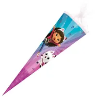NESTLER Schultüte Gabby's Dollhouse eckig mit Tüllverschluss 85cm