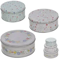Cepewa Keksdose Gebäckdosen florale Muster 3er Set 3 Größen