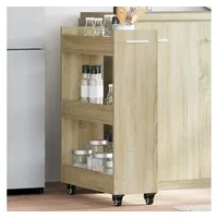 VidaXL Schrank mit Rollen Sonoma-Eiche 60x22x79 cm Holzwerkstoff
