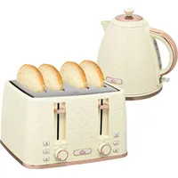 Homcom Wasserkocher Toaster Set 1,7L Wasserkocher 4 Toastscheiben Frühstücksset