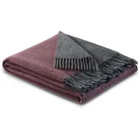 Biederlack Plaid Schurwolle/Kaschmir rot-Graphit Größe 150x200 cm
