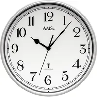 AMS Funkwanduhr 37 silberfarben