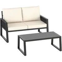Tectake Gartenlounge-Set im Rope-Design, mit Aluminiumgestell, - Grau