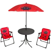 Mojawo 4tlg Kinder Campingmöbel Set Outdoor Campingstuhl Tisch Sonnenschirm