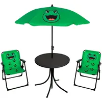 Mojawo 4tlg Kinder Campingmöbel Set Frosch Campingstuhl Tisch Sonnenschirm