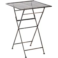 Beliani Garten-Bartisch Schwarz Gold, Metall Quadratisch, 60x90x60 cm Gartenmöbel,