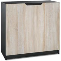 Vladon Kommode, Eiche San Remo, Holzwerkstoff, 82x78x37 cm, Wohnzimmer,