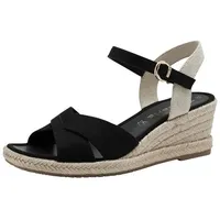 TAMARIS Damen Sandalette mit Keilabsatz, schwarz, 40 EU -