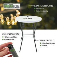 Baumarktplus Stehtisch klappbar Ø 80 cm Tischplatte Höhe 110