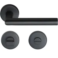 Meintürgriff Drückergarnitur Toulouse Schwarz Türdrücker Edelstahl Türgriff WC