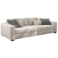 JOB Bigsofa MAXI, Hellbeige - Waffelcordbezug - mit Kissen