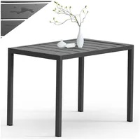 MuCoLa Gartentisch Aluminium Beistell Balkontisch rechteckig wetterfest Anthrazit Tisch