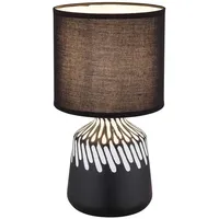 GLOBO Tischlampe Nachttischlampe Tischleuchte schwarz Textil Keramik H 31,5