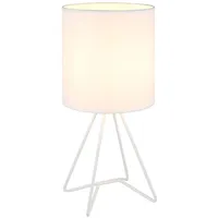 GLOBO Lighting - Tischlampe Tischleuchte Nachttischlampe Textil Wohnzimmerlampe weiß