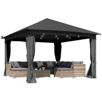 Brast Pavillon Infinity 3x4m dunkelgrau inkl. LEDs