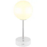 GLOBO Tischleuchte Nachttischlampe Höhenverstellbar LED Akku USB Kugel Touchdimmer