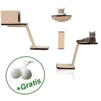 Rohrschneider Katzen Kletterwand 8-teilig mit Gratis-Spielballset