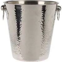 Bambelaa! Sektkühler Edelstahl Groß Eimer Weinkühler Champagnerkühler Flaschenkühler Silber
