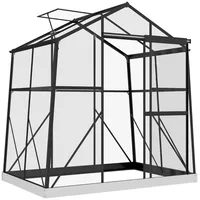 Outsunny - Gewächshaus - 192Lx131Wx203Hcm - Schwarz, Metall, Kunststoff,