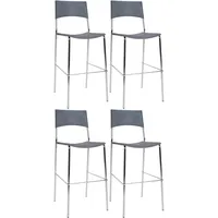 CLP 4er Set Barhocker Genua I Mit Kunststoffsitz Und