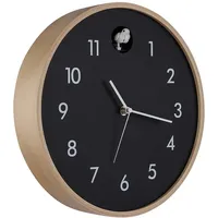 GLOBO Wanduhr Kuckucksuhr Holzuhr analog schwarz natur D 31,5