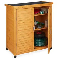 Relaxdays Gartenschrank mit Dachpappe 3 Fächer 100 x 50