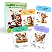 Fasonak Naturentdecker Suchkarten für Kinder (50 Stück) – Outdoor