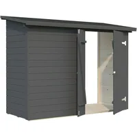 Palmako Leif Gerätehaus 234 x 95 cm Dunkelgrau Lackiert