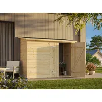 Palmako Leif Gerätehaus 234 x 95 cm Dunkelgrau Lackiert