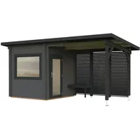 Palmako Saunahaus Sanna 4,1 + 5,9 m2 dunkelgrau/anthrazit lackiert