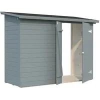 Palmako Leif Gerätehaus 234 x 95 cm Hellgrau Lackiert