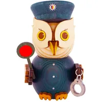 Kuhnert Holzfigur Mini-Eule Polizist