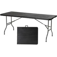 Sekey Buffettisch Tisch klappbar, Rattan Optik Campingtisch Partytisch Klapptisch