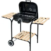 LUND Holzkohlegrill 45x40 cm mit Deckel und Ablage, Campinggrill,