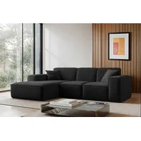 Kaiser möbel Ecksofa L-Form Siena Stoff Maloy Schwarz Links
