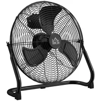 Homcom Bodenventilator Tischventilator mit verstellbarer Neigung, 4 Geschwindigkeitsstufen, tragbarer,