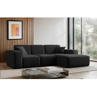 Kaiser möbel Ecksofa L-Form Siena Stoff Maloy Schwarz Rechts