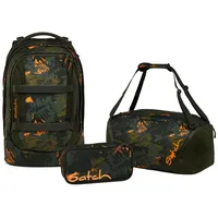 Satch Pack Jurassic Jungle 3-teilig in Grün/Orange | Gr.:
