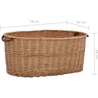 VidaXL Holzkorb mit Tragegriffen 78 x 54 x 34