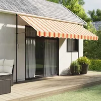 VidaXL Markisenvolant Gelb und Orange Gestreift 4 m