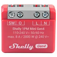 Shelly 	Relais 1PM Mini Gen4, 8 A, WLAN, Bluetooth,