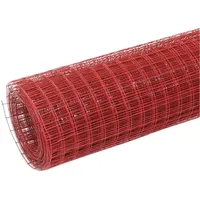 VidaXL Drahtzaun Stahl mit PVC-Beschichtung 25x1 m Rot