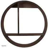 Hti-Living Wandregal Ø 37 cm Holz Dunkelbraun