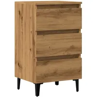 VidaXL Nachttisch mit Metallbeinen Artisan-Eiche 40x35x69 cm