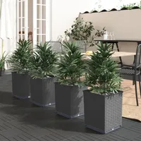 VidaXL Pflanzkübel 4 Stk. Schwarz 30x30x37 cm Polypropylen