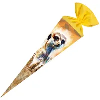 NESTLER Schultüte Erdmännchen rund mit Filzverschluss 70cm