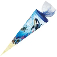 NESTLER Schultüte Meereswelten rund mit Tüllverschluss 50cm