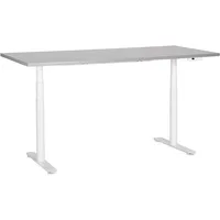 Beliani Schreibtisch Grau/Weiß Melamin 180x80cm Elektrisch höhenverstellbar Rechteckig mit