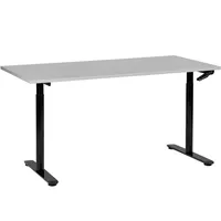Beliani Schreibtisch Grau/Schwarz Melamin 160x72 cm manuell höhenverstellbar Rechteckig