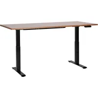Beliani Schreibtisch Elektrisch höhenverstellbar DESTINES Braun / Schwarz 180